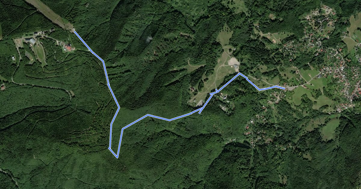 Маршрут Skitour trasa B - Vodárenská на спутниковом снимке