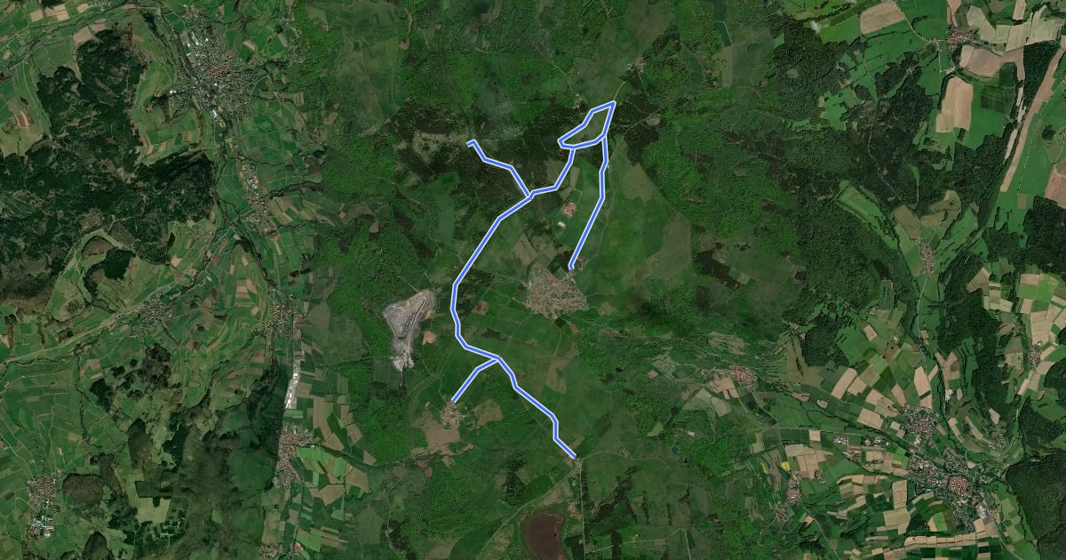 Маршрут Skiwanderweg Hochrhön на спутниковом снимке