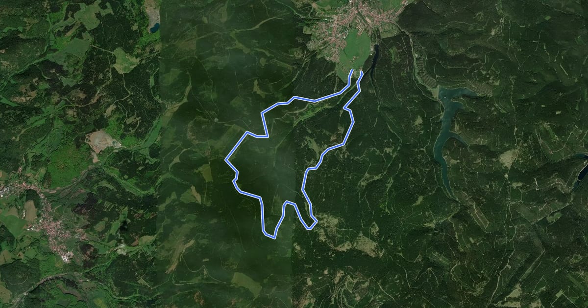 Маршрут Skiwanderweg Lange Stieg - Frankengrund на спутниковом снимке