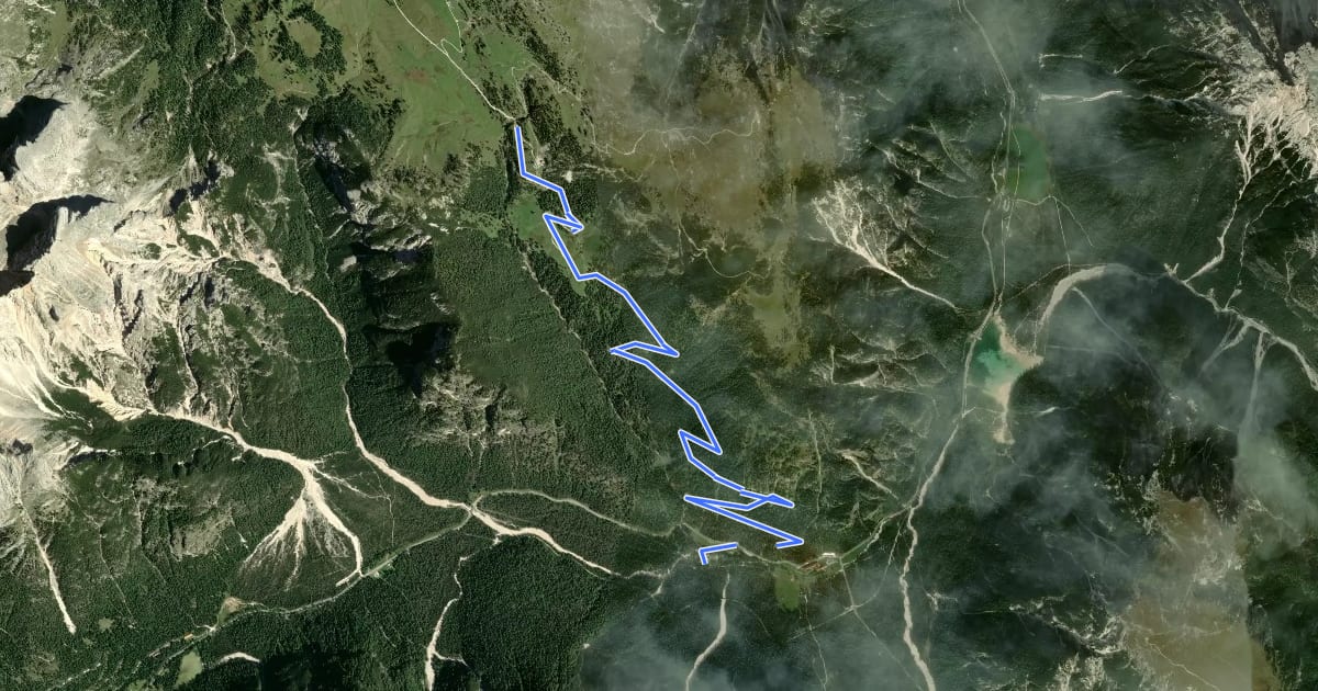 Маршрут Skiwanderweg Schluderbach - Plätzwiese на спутниковом снимке