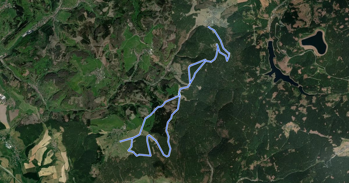Маршрут Skiwanderweg Waffenrod / Hinterrod на спутниковом снимке