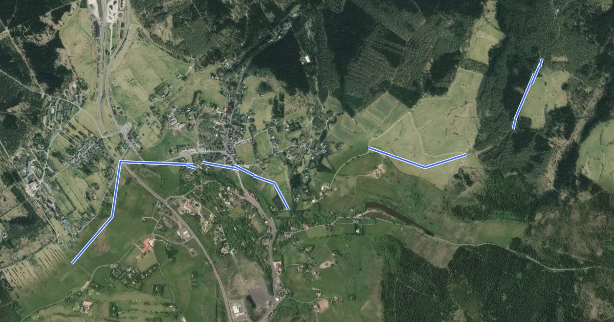 Маршрут Skiwanderweg Zinnwald на спутниковом снимке