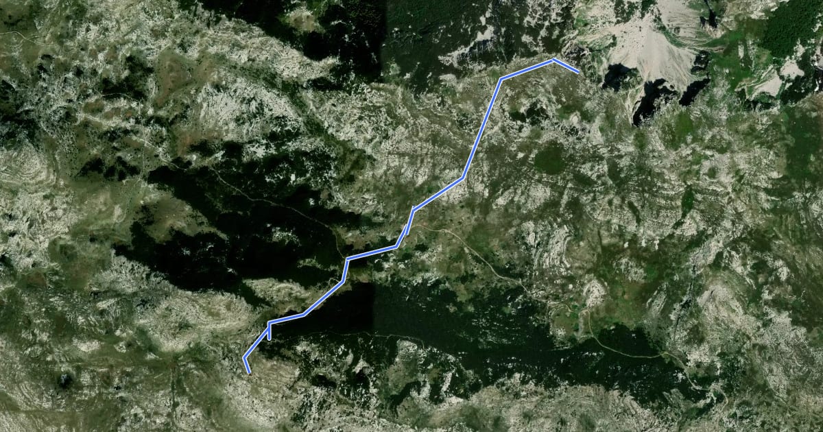 Маршрут sklonište "Pume"-Troglav на спутниковом снимке