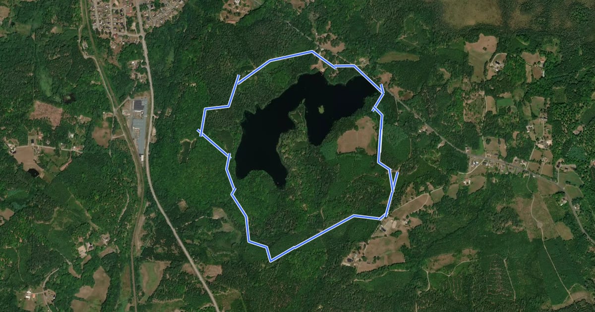 Маршрут Skogsstigen на спутниковом снимке