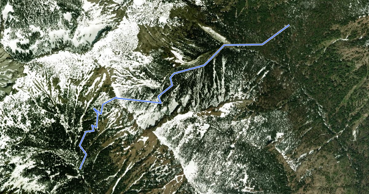 Маршрут Skookum Basin Trail на спутниковом снимке