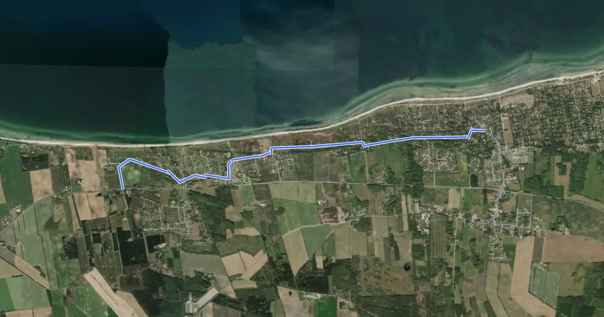 Маршрут Skovgårde, Hegedal, Fjellerup на спутниковом снимке