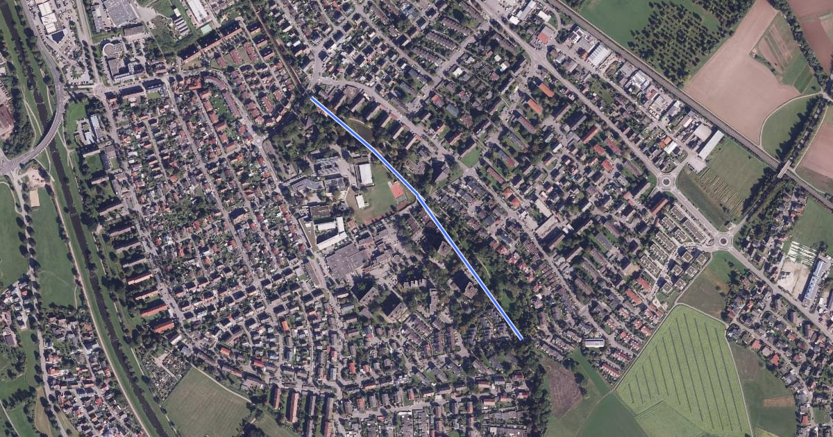 Маршрут Skulpturenweg Emmendingen на спутниковом снимке
