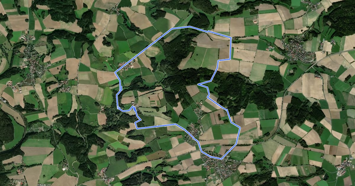 Маршрут Skulpturenweg/Rundwanderweg Ilsenbach на спутниковом снимке