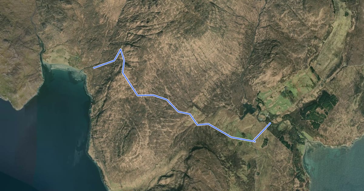 Маршрут Skye Trail - shortcut Camasunary to Kilmarie на спутниковом снимке