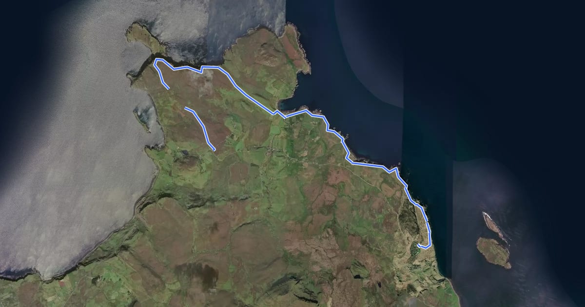 Маршрут Skye Trail - Stage 1 на спутниковом снимке