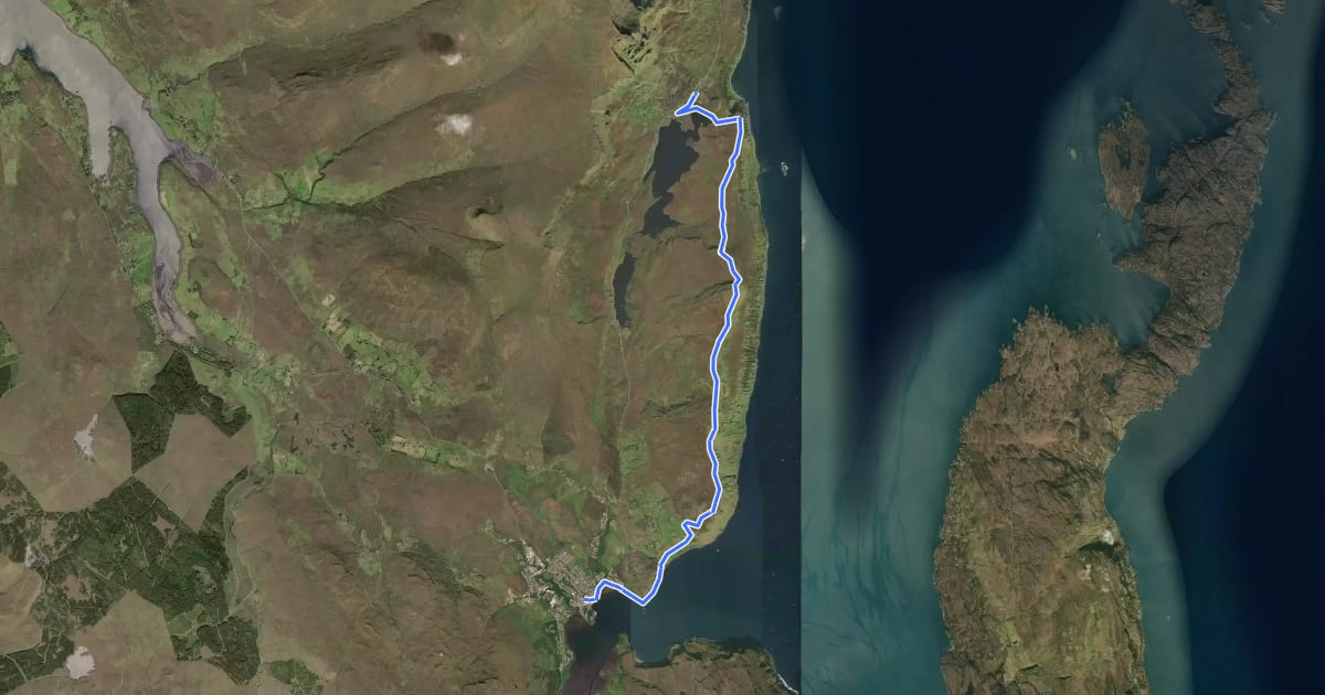 Маршрут Skye Trail - Stage 3 на спутниковом снимке