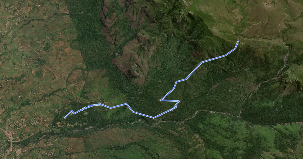 Маршрут Skyline Path на спутниковом снимке