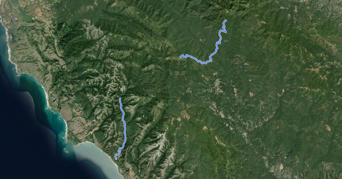 Маршрут Skyline To The Sea Trail Equestrian на спутниковом снимке