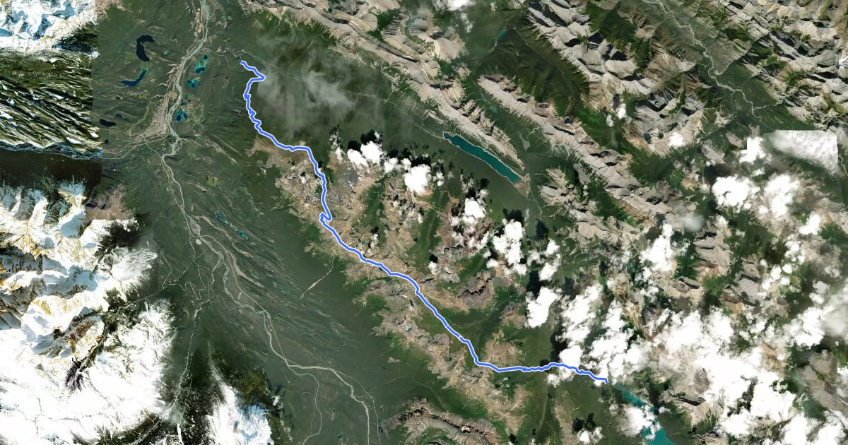 Маршрут Skyline Trail на спутниковом снимке