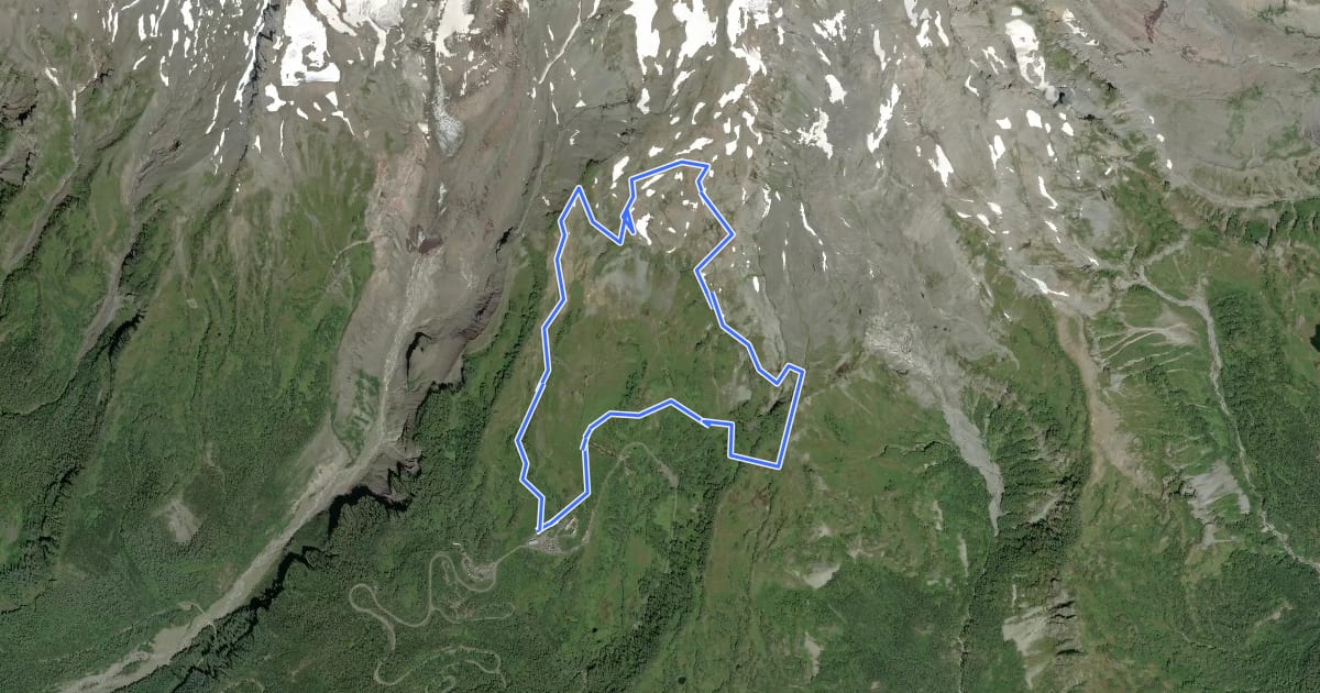 Маршрут Skyline Trail на спутниковом снимке