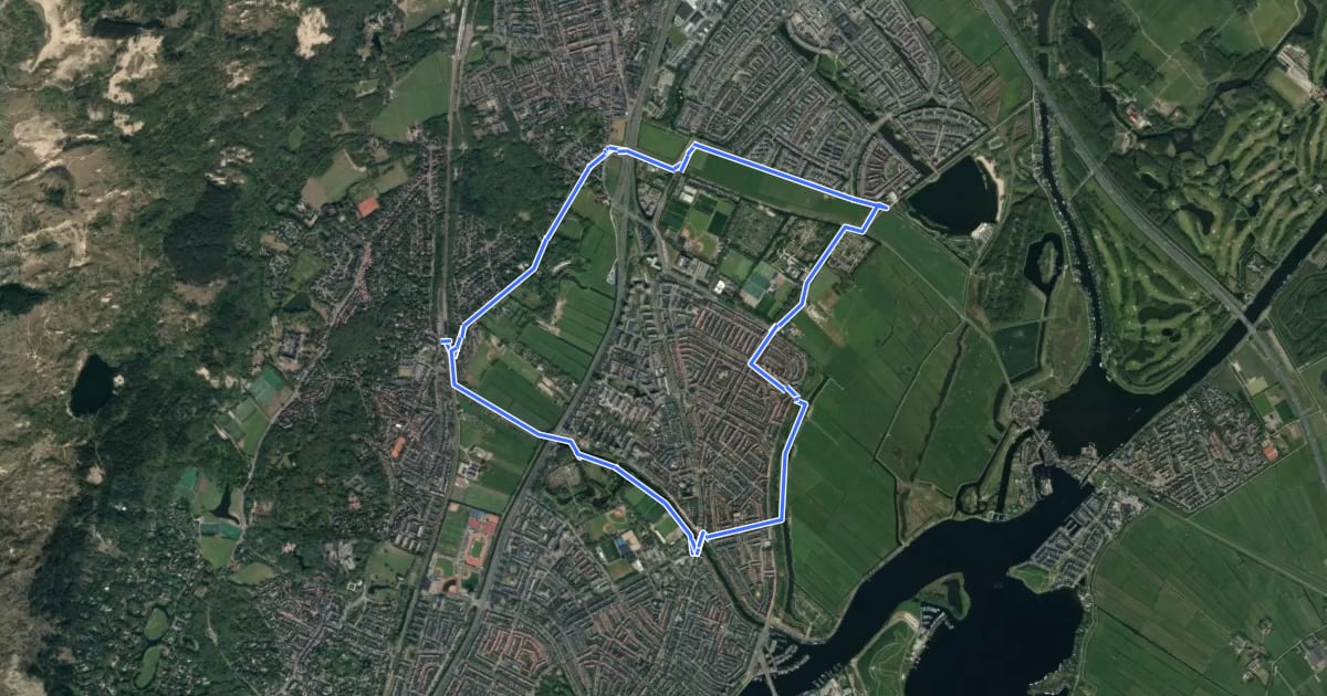 Маршрут Slaperdijkroute на спутниковом снимке