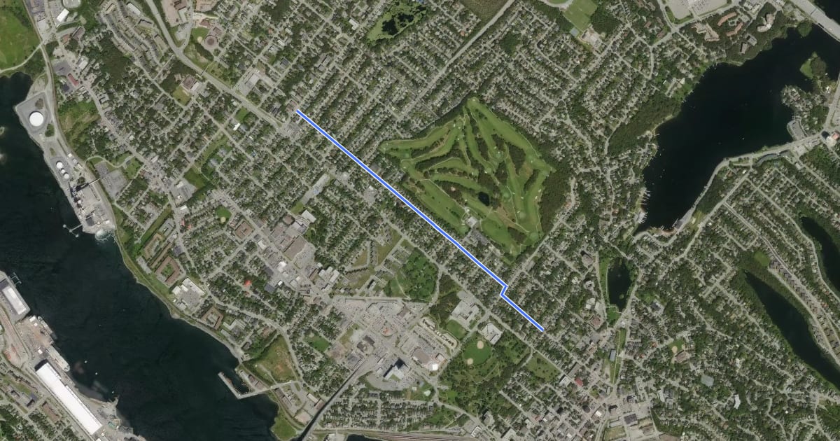 Маршрут Slayter Local Street Bikeway на спутниковом снимке