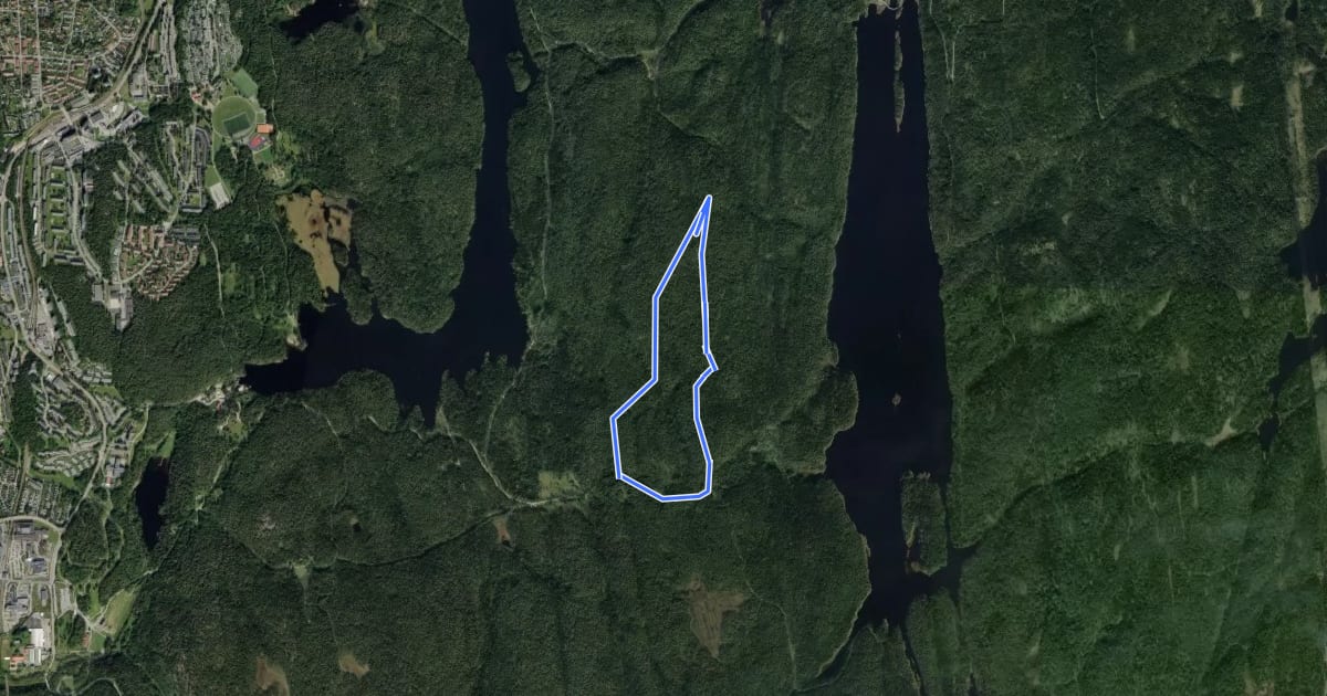 Маршрут Slettfjellrunden на спутниковом снимке
