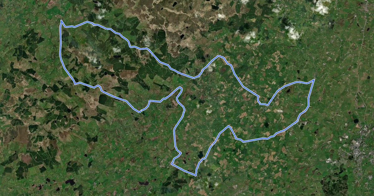 Маршрут Sliabh Beagh Route 2 - Shane Bearnagh Trail на спутниковом снимке