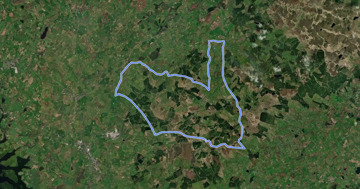 Маршрут Sliabh Beagh Route 4 - Teiges Hill Trail на спутниковом снимке