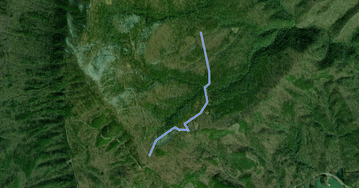 Маршрут Slickrock Branch Road на спутниковом снимке