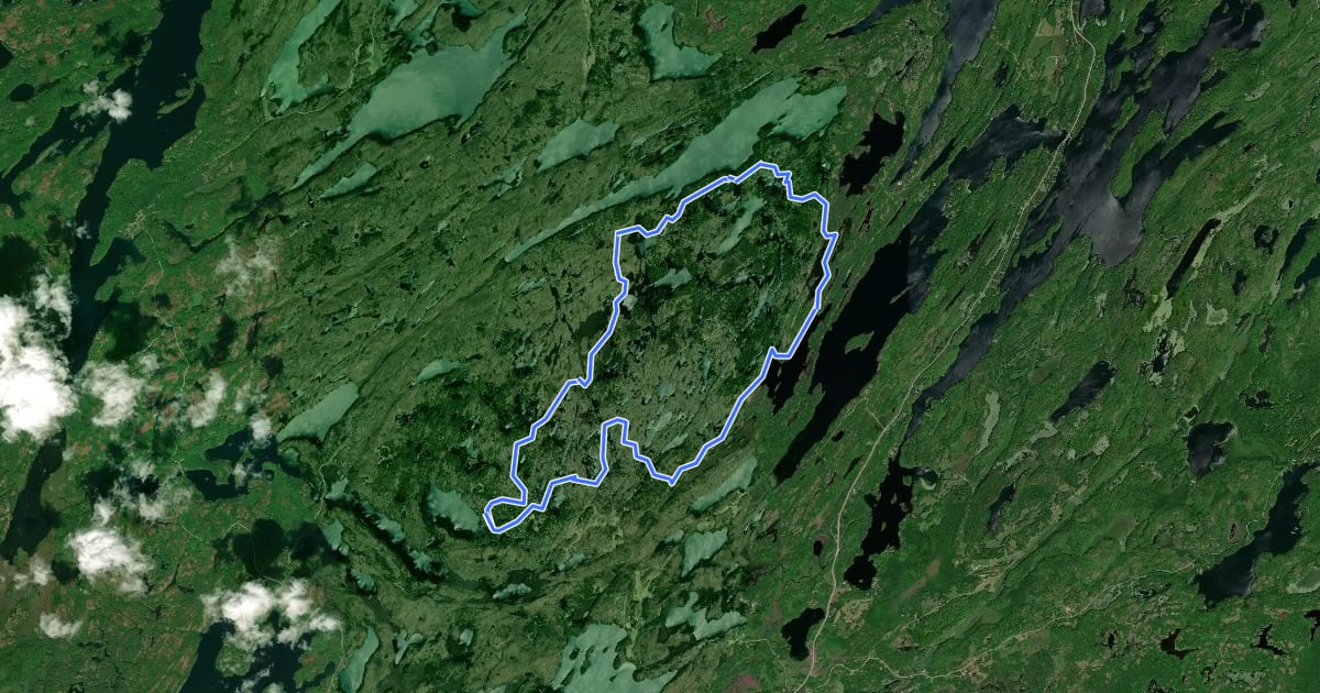 Маршрут Slide Lake Loop на спутниковом снимке