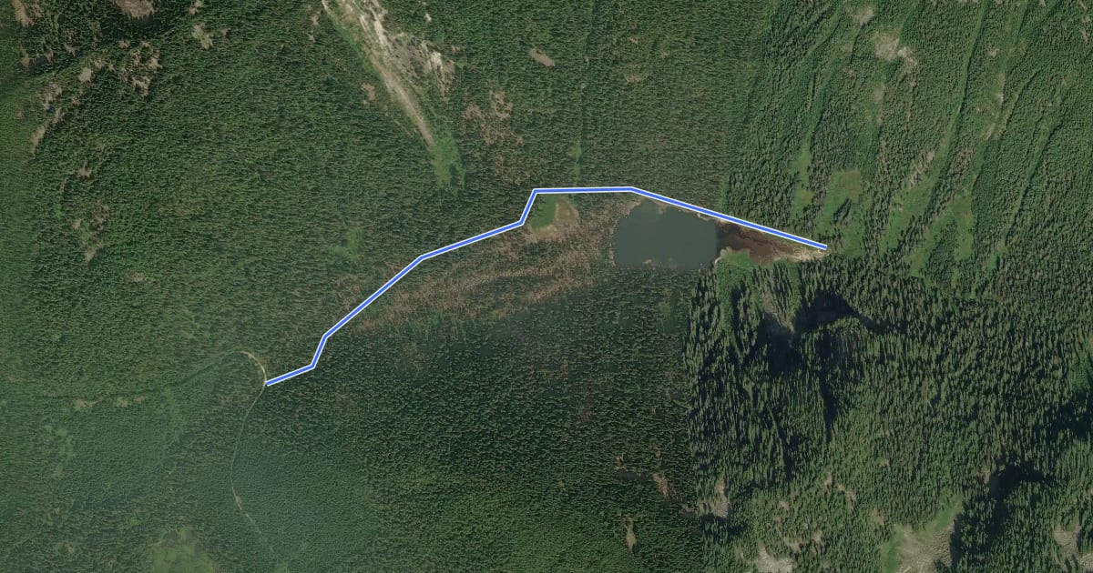 Маршрут Slide Lake Trail на спутниковом снимке