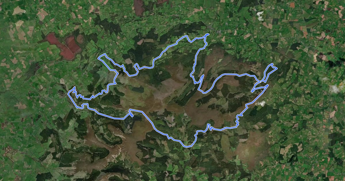 Маршрут Slieve Bloom Way на спутниковом снимке