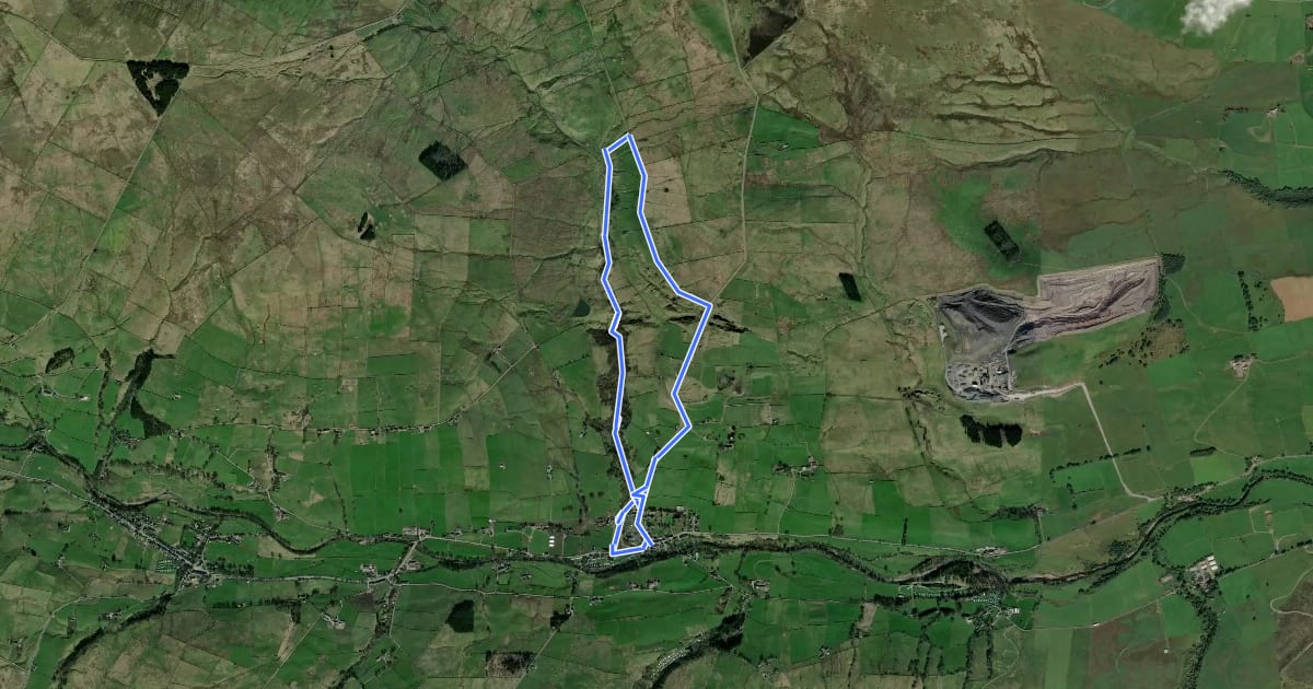 Маршрут Slitt Wood and West Rigg Geotrail на спутниковом снимке