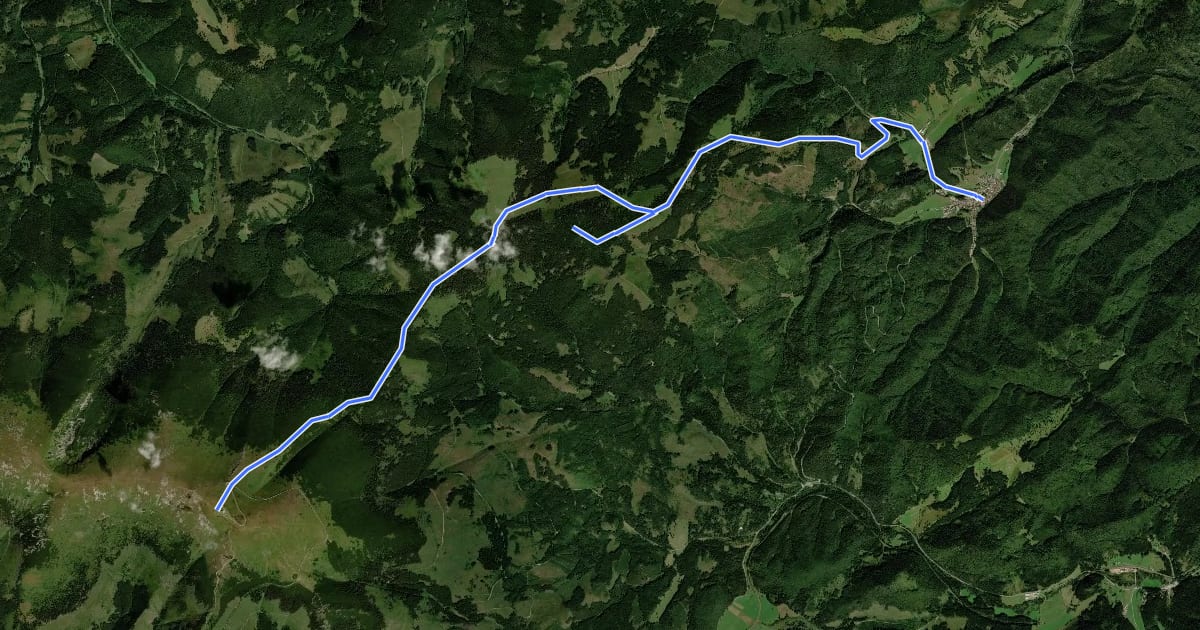 Маршрут Slovenský Raj - Nízke Tatry на спутниковом снимке