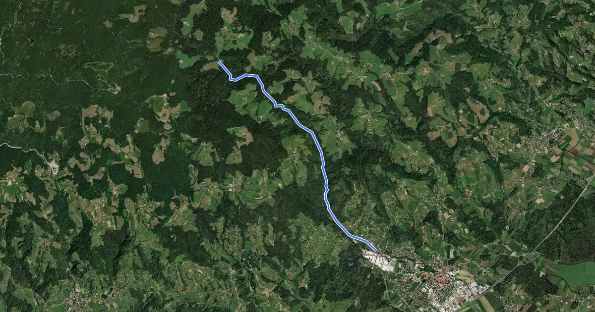 Маршрут Slovenska Bistrica - Bistriški vintgar - Močnik на спутниковом снимке