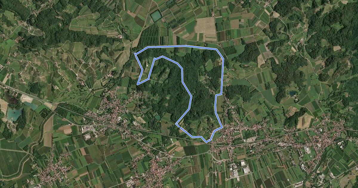 Маршрут Slow Collio percorso n. 3 на спутниковом снимке