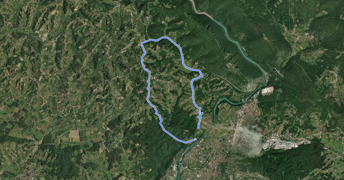 Маршрут Slow Collio percorso n. 5 на спутниковом снимке