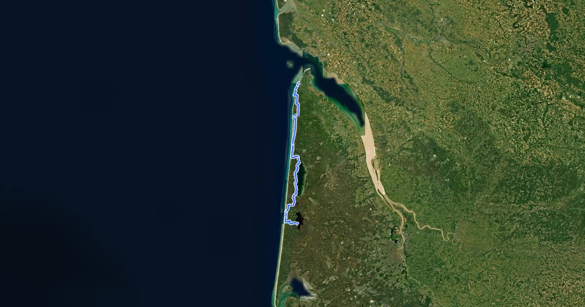 Маршрут SLR Soulac-sur-Mer - Longarisse на спутниковом снимке