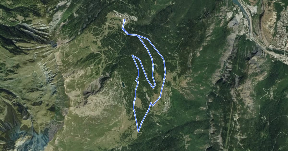 Маршрут Small Plagne на спутниковом снимке