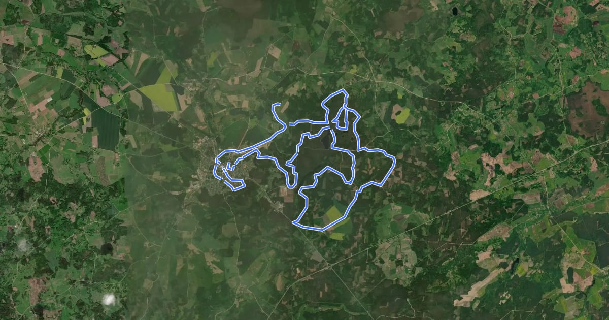 Маршрут Smiltenes MTB на спутниковом снимке