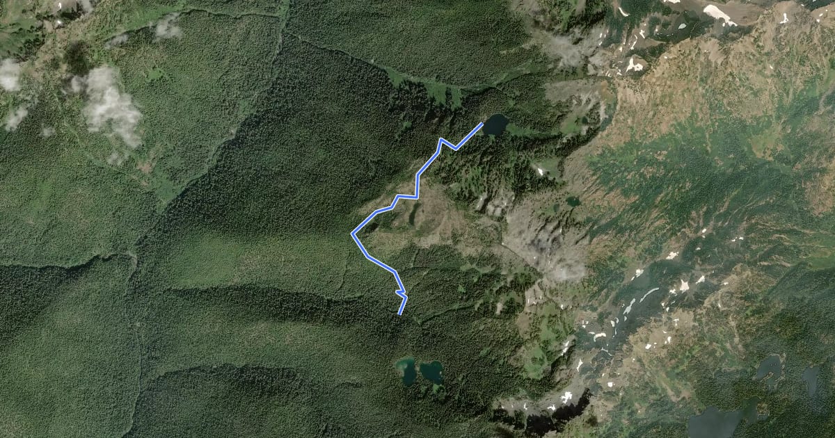 Маршрут Smith Lake Primitive Trail на спутниковом снимке