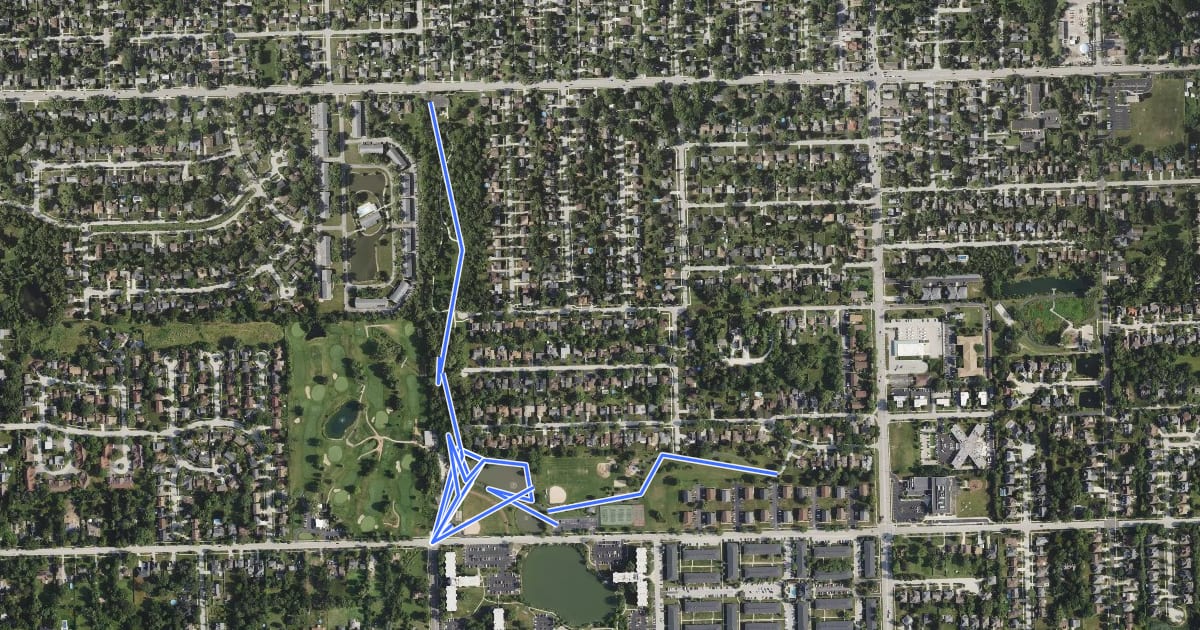 Маршрут Smith Woods Park Trail на спутниковом снимке