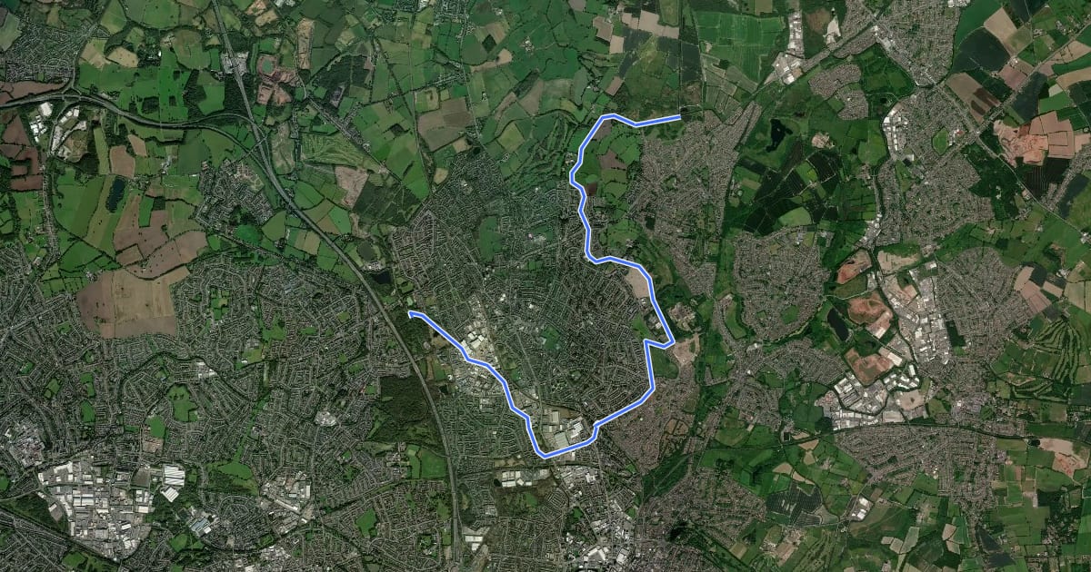 Маршрут Sneyd Junction to Cannock Extension Canal на спутниковом снимке
