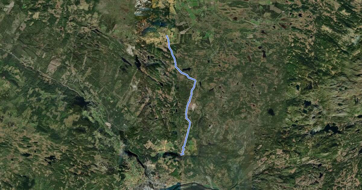 Маршрут Snodalen - Skutuset на спутниковом снимке