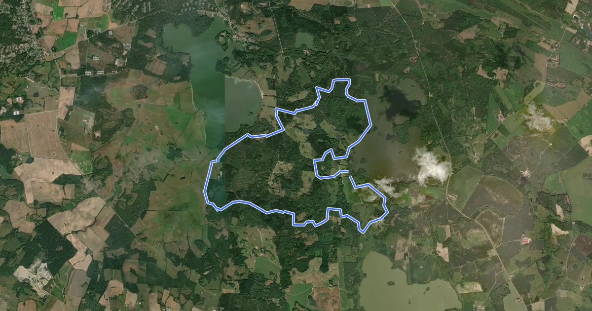 Маршрут Snogeholmsleden на спутниковом снимке