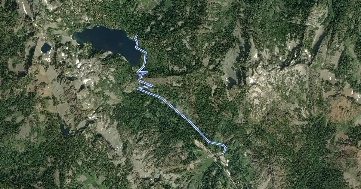 Маршрут Snow Lake Trail на спутниковом снимке