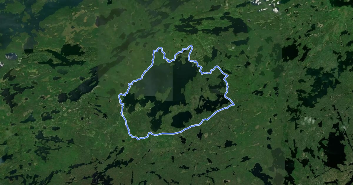 Маршрут Snowbank and Disappointment Lakes Loop на спутниковом снимке