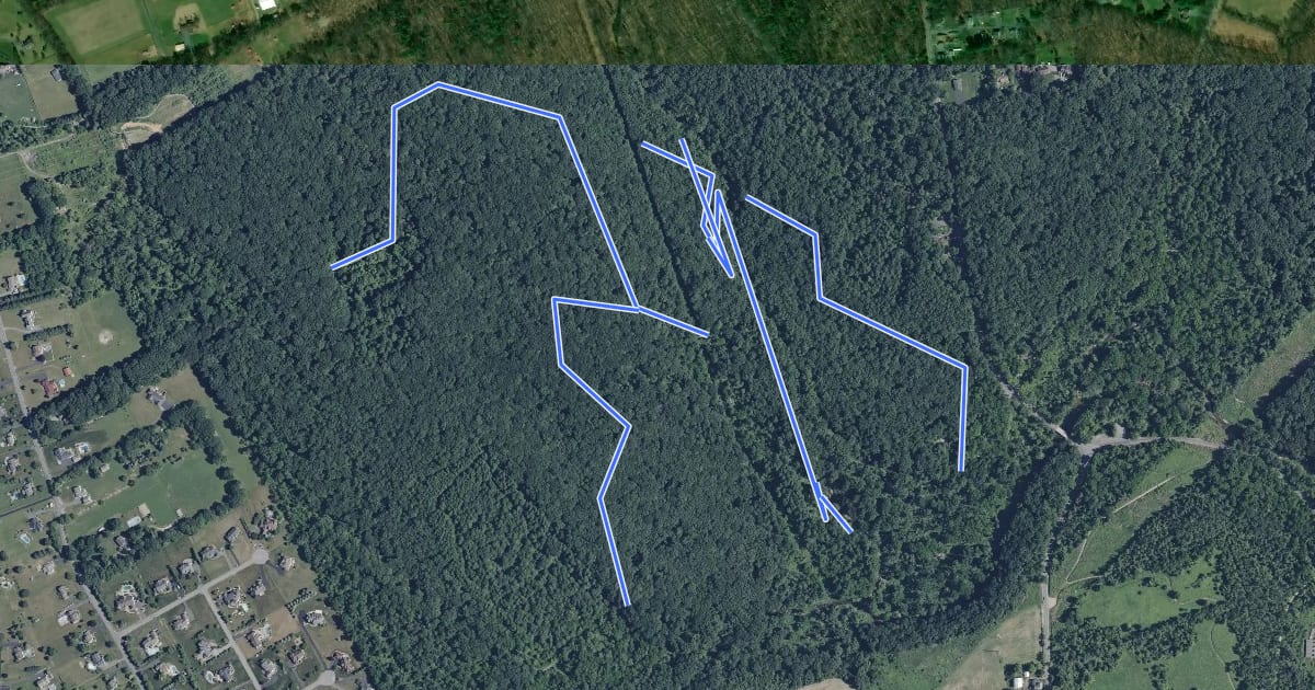Маршрут Sober's Run Explorer Trail (red/green blazed) на спутниковом снимке