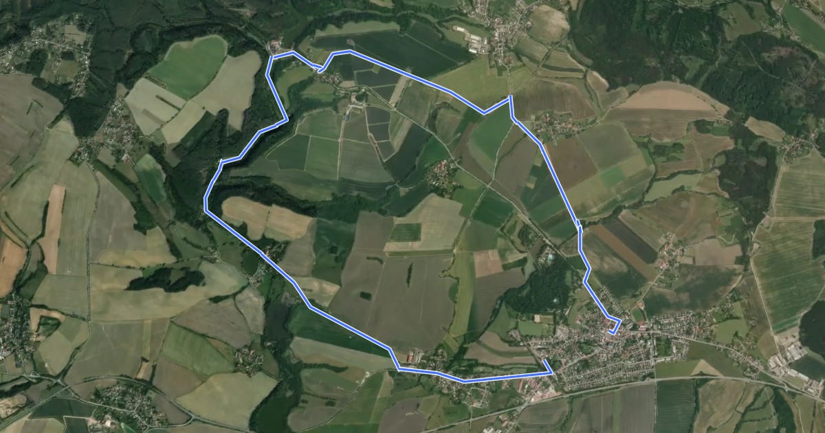 Маршрут [Ž] Sobotka - Libošovice - Kost - Sobotka (žst.) на спутниковом снимке