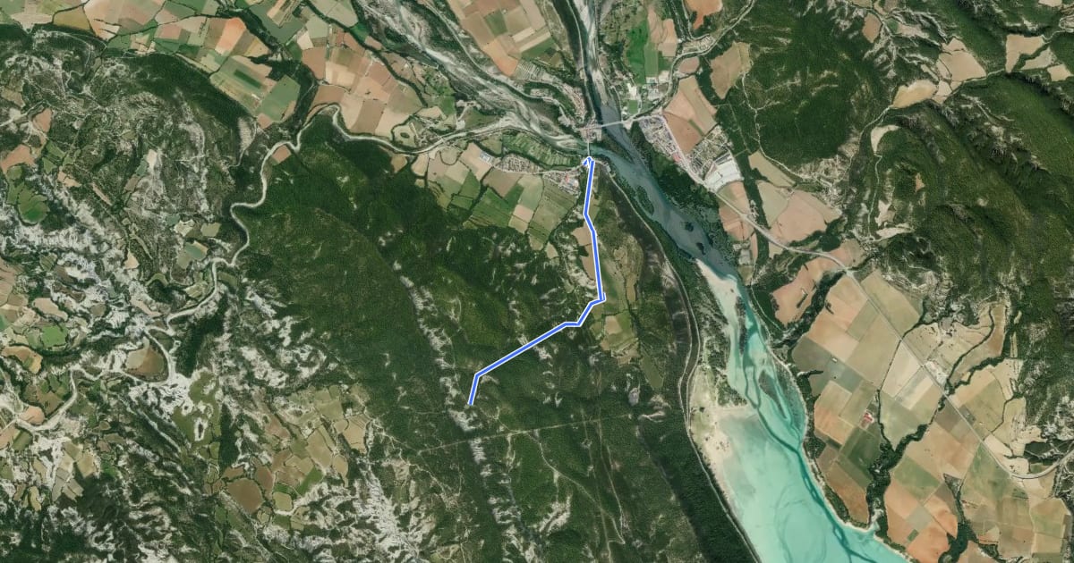 Маршрут Sobrarbe. BTT 9.1 Variante Conexión con Aínsa por PR-HU 70 на спутниковом снимке