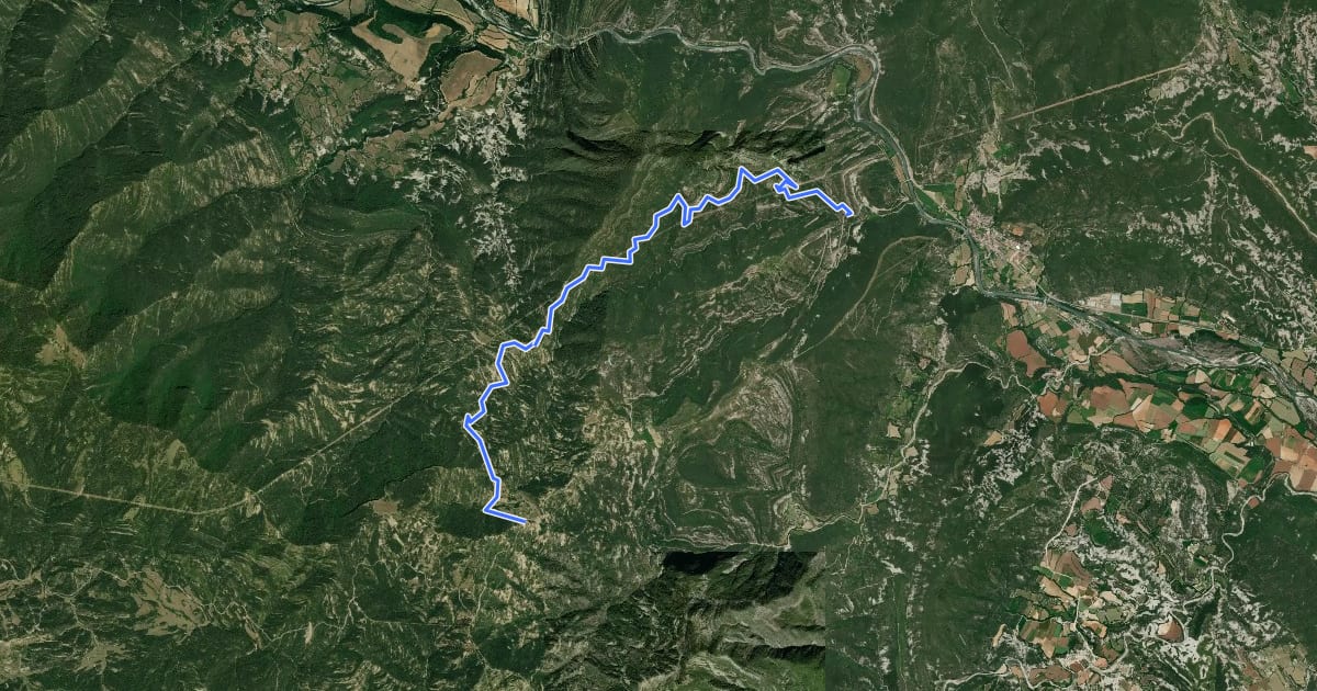 Маршрут Sobrarbe. BTT. Ruta 2.2 Variante Mesón de Fuebla – Aguilar – Silves – Boltaña на спутниковом снимке