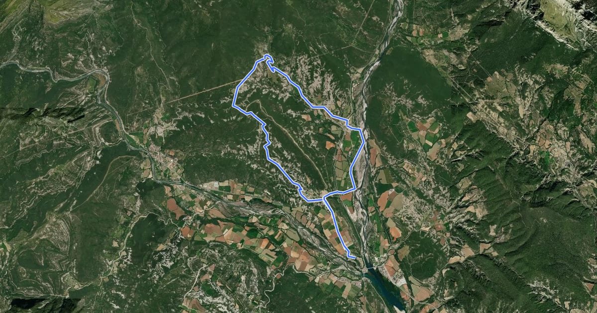 Маршрут Sobrarbe. BTT. Ruta 3. San Vicente de Labuerda на спутниковом снимке