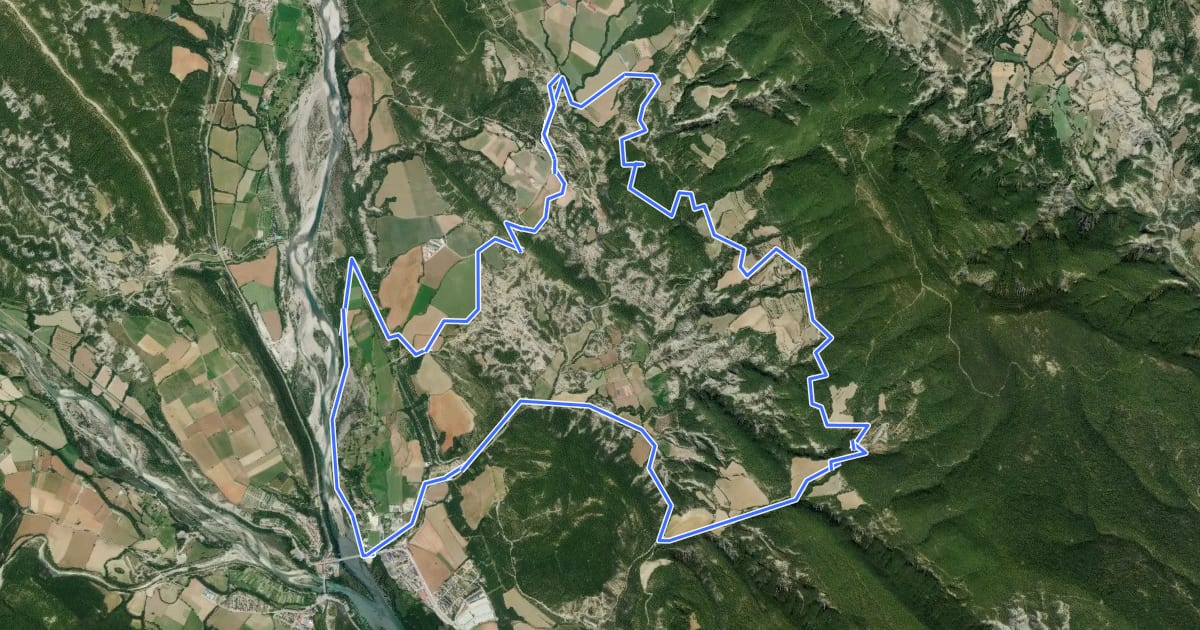 Маршрут Sobrarbe. BTT. Ruta 5. De Ainsa a El Pueyo на спутниковом снимке