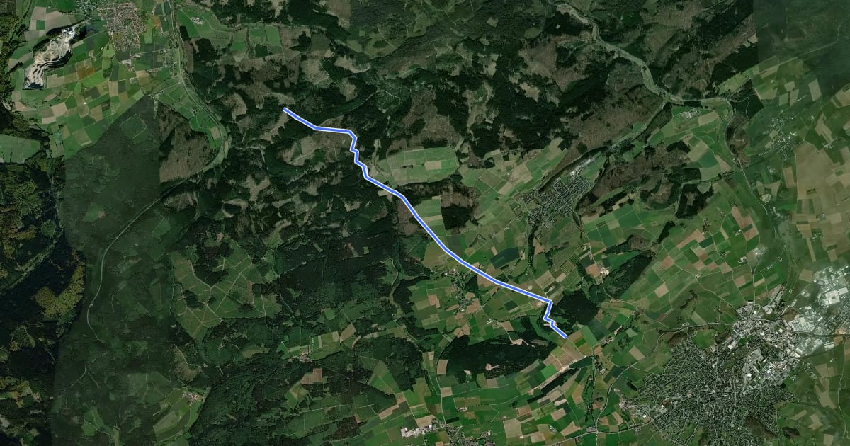 Маршрут Soestweg Brilon-Kallenhardt на спутниковом снимке